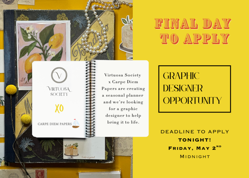 Last chance to apply for a special project graphic design position! Click the button below to learn more.